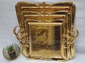 Quality Gold Luxury Square Tray Set