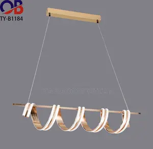 Italian Line Aluminum Pendant Light Simple Circular Wave Decoration
