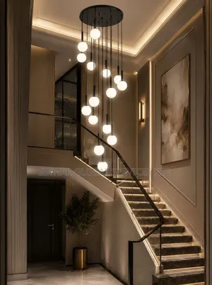 15 Drop Staircase Light Black Body