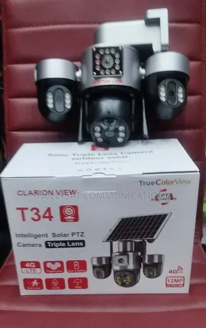 Latest T34 V380 4g Triple Lens Solar Camera