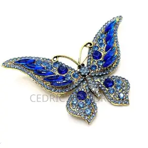 Rhinestone Butterfly Brooch Handset Stones For Women