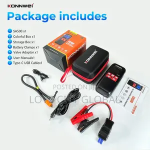 Konnwei Sa500 Carjump Starter With Air Compressor Power Bank Led Lamp