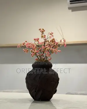Ruffled Medina Vase With Mini Cherry Plant – Modern Luxury Table Decor