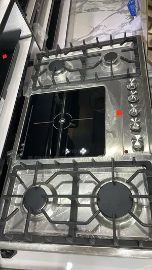New Ideal 5-Burner Hybrid Cooktop – 4 Gas + 1 Electric/Induction.