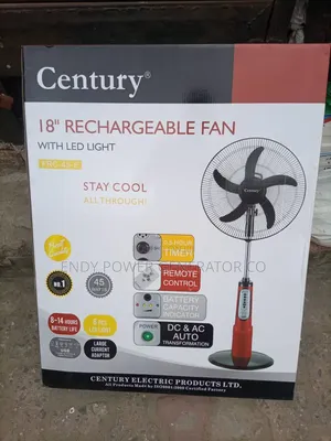 Cantury 18" Rechargeable Fan With Led Light