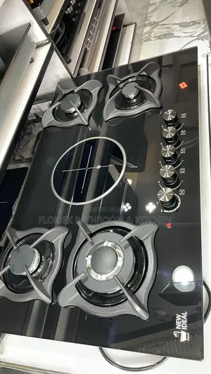 New Ideal 5-Burner Hybrid Cooktop – 4gas + 1electric Ceramic/Glass Hob