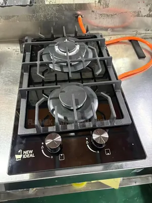 2-Burner Built-in Gas Hob – Black Tempered Glass Cooktop | Brand New