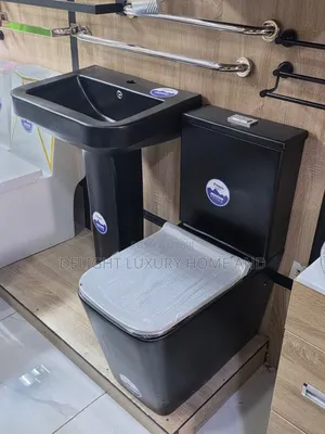 Black Master Wc With Basin and Pedestal Complete Set