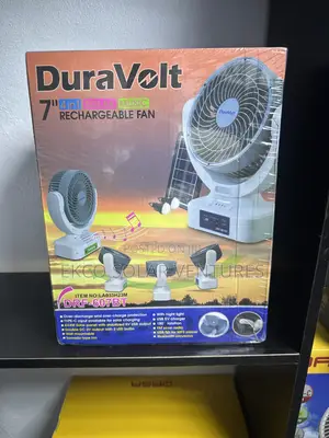 Duravolt 7" 4in1 Solar Music Rechargeable Fan