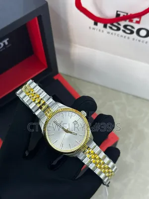 Tissot Style Two-Tone Watch Silver Gold, Date, Luxury Women's Watch