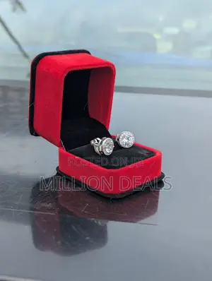 Dotted Iced Silver Men's Earring