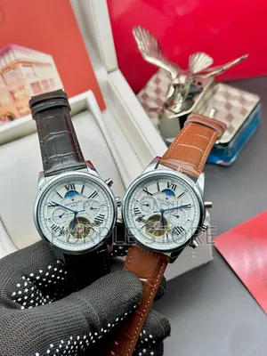 Patek Philippe Automatic Mechanical Movement Chronograph Leather Watch