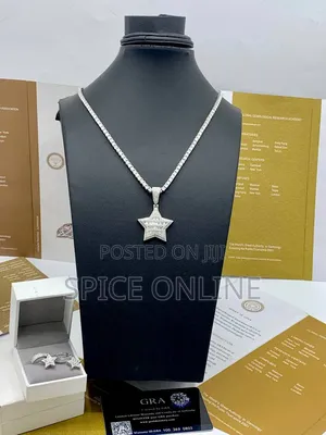 Xvip Luxury VVS Moissanite Chain,Star Pendant and Star Earring