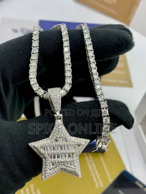 Xvip Luxury VVS Moissanite Chain,Star Pendant and Star Earring