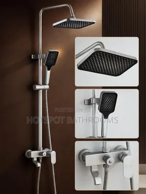 Chrome Finish Premium Rainfall Shower System With Handheld