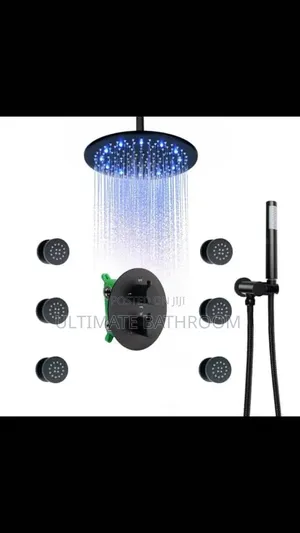 5ways Conduit Shower Mixer With Ceiling Mounted Led Shower Rose