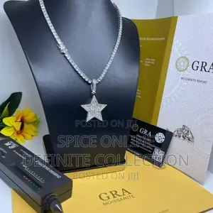 Xvip Premium VVS Moissanite Chain,Star Pendant and Star Earring