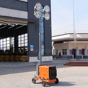 Lighting Tower Equipped With a Diesel Generator for Construction Sit