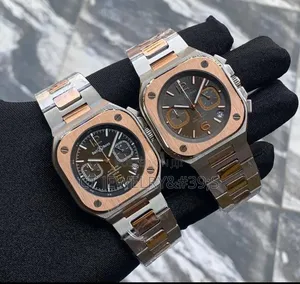 Bell Ross Style Chronograph Rose Gold Steel, Men's Luxury Watch