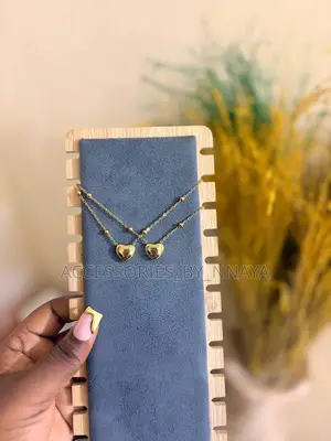 Gold Puffed Heart Pendant Necklace