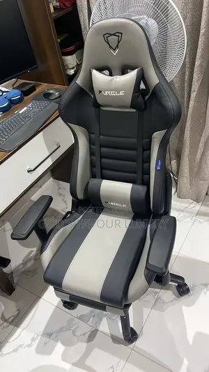 Quality Leather Ergonomic Gaming Chair [Black+Grey]