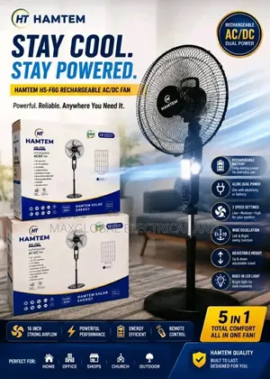 Hamtem Sola Standing Fan