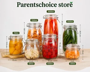 Airtight Glass Storage Jar With Hinged Lid