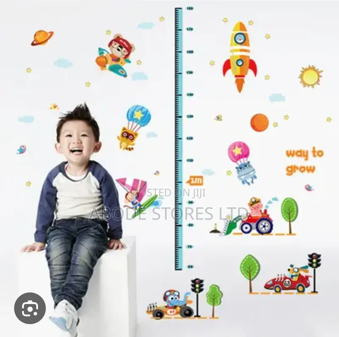 Space Rocket Height Chart Wall Sticker
