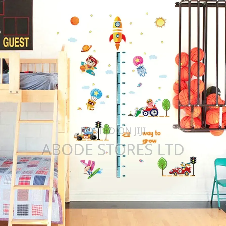 Space Rocket Height Chart Wall Sticker