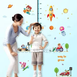 Space Rocket Height Chart Wall Sticker