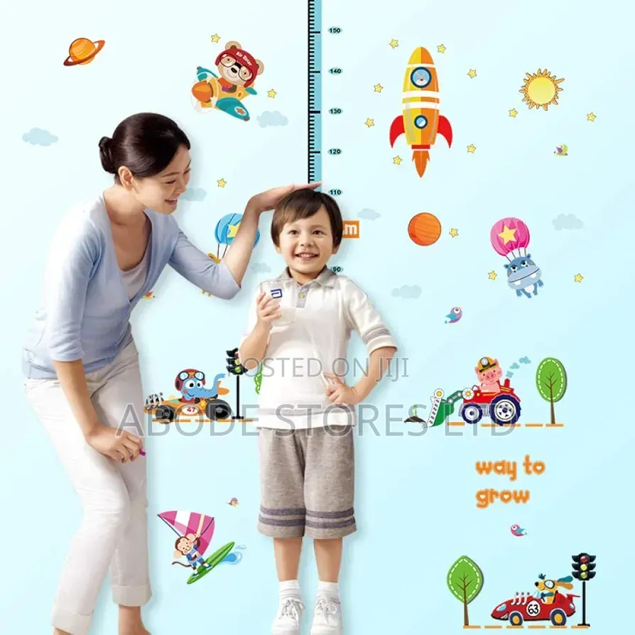 Space Rocket Height Chart Wall Sticker