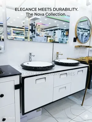 Double Bowl Elegant Cabinet Basin