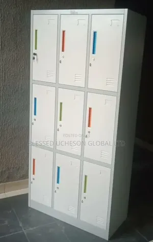 Colorful Handle 9 Door Workers Locker With Key and Padlock
