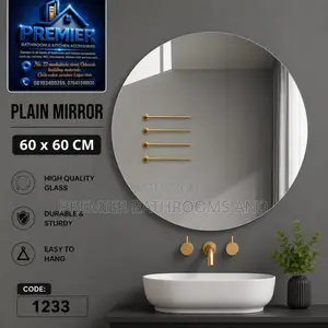 Plain Round Mirror Without Lights 60x60