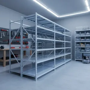 All White Powder Coated Warehouse And Store Shelving Unit