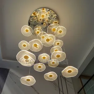 Duplex Building Light Luxury Art Leaf Villa Livingroom Staircaselight