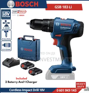 Bosch GSB 183 Li Cordless Impact Drill 18v Battery Powered Wall Drill