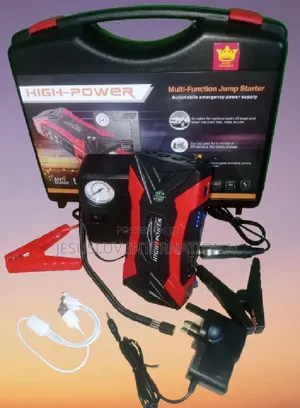 Cordless Jump Starter Compressor Pump With Led Light, 4 Usb Port