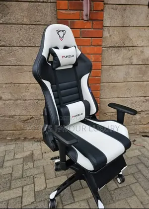 Executive Gaming Desk Chair [White+Black]