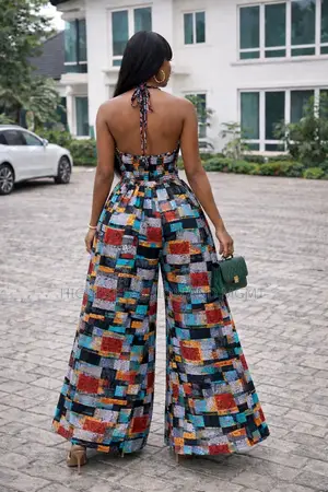 Wide Leg Backless Jumpsuit - Style 956