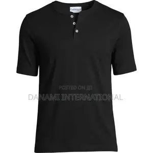 Danami Short Sleeve Henley T-Shirt - Black