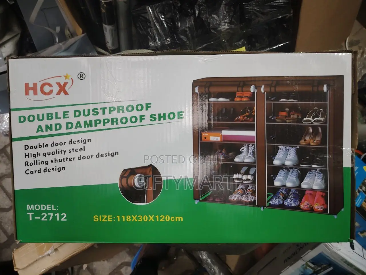Double Sided Shoe Storage Rack With Covers for Dust Proof