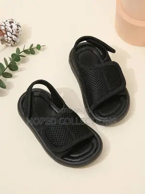 Black Mesh Kids Sandals