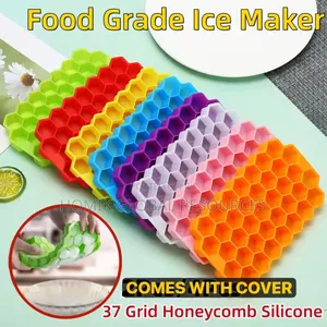 37-Grid Reusable Silicone Popsicle Ice Mould Maker With Lid
