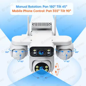 4 Lens Solar CCTV Camera With Aov Technology