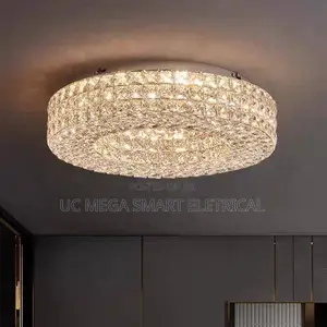 Round Crystal Chandelier Home Decoration Hanging Living Dinning Room