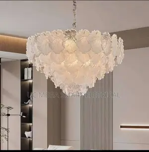 New Retro Light Luxury Petal Glass Chandelier Vintage Style Livingroom