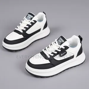 Unisex Black White Platform Sneakers (Size 40)