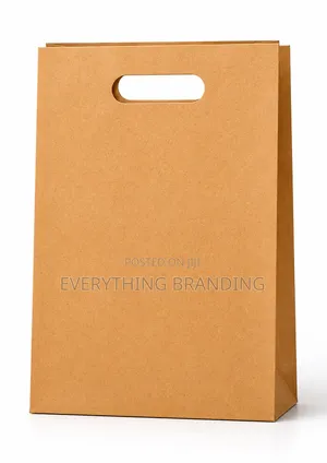 Durable A4 Kraft Shopping Paper Bag Plain Die Cut 110gsm