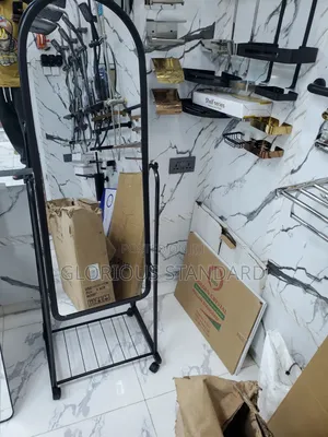 Standing Round Black Frame Dressing Mirror